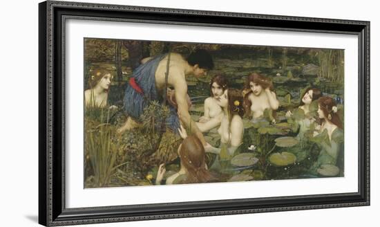 Hylas and the Nymphs-John William Waterhouse-Framed Giclee Print