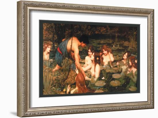 Hylas and the Nymphs-John William Waterhouse-Framed Art Print