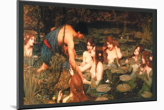 Hylas and the Nymphs-John William Waterhouse-Mounted Art Print