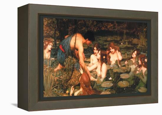 Hylas and the Nymphs-John William Waterhouse-Framed Stretched Canvas