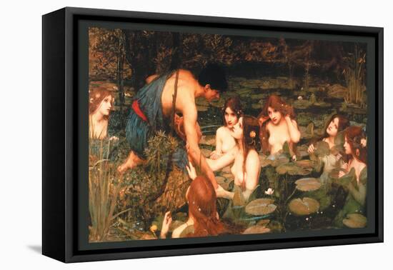 Hylas and the Nymphs-John William Waterhouse-Framed Stretched Canvas