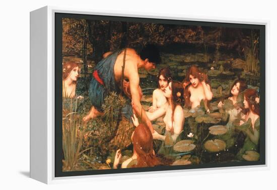 Hylas and the Nymphs-John William Waterhouse-Framed Stretched Canvas