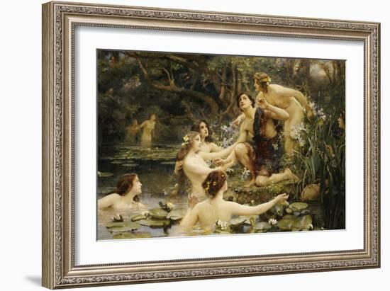 Hylas and the Water Nymphs-Henrietta Rae-Framed Giclee Print