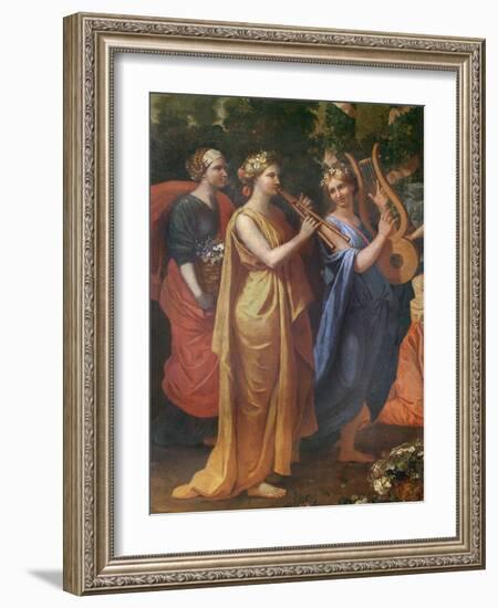 Hymenaios Disguised as a Woman During an Offering to Priapus, Detail of the Musicians, C.1634-38-Nicolas Poussin-Framed Giclee Print