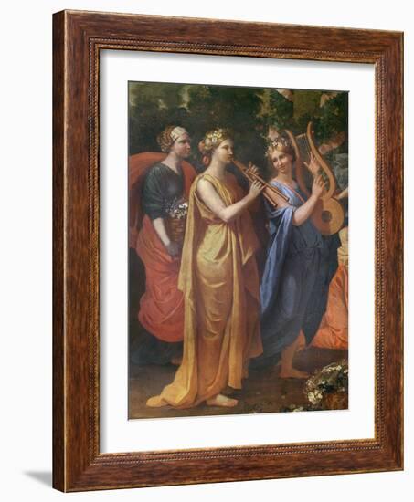 Hymenaios Disguised as a Woman During an Offering to Priapus, Detail of the Musicians, C.1634-38-Nicolas Poussin-Framed Giclee Print