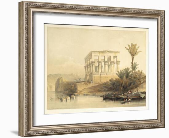 Hypaethral Temple at Philae, Bed of Pharaoh, Plate 65, Vol.II Egypt and Nubia, Engraved Haghe-David Roberts-Framed Giclee Print