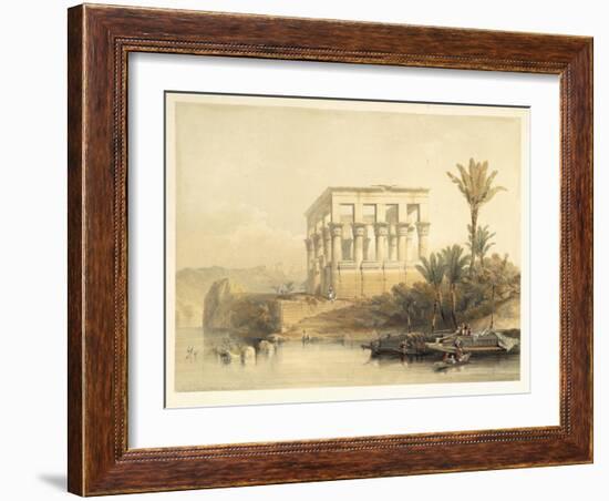 Hypaethral Temple at Philae, Bed of Pharaoh, Plate 65, Vol.II Egypt and Nubia, Engraved Haghe-David Roberts-Framed Giclee Print