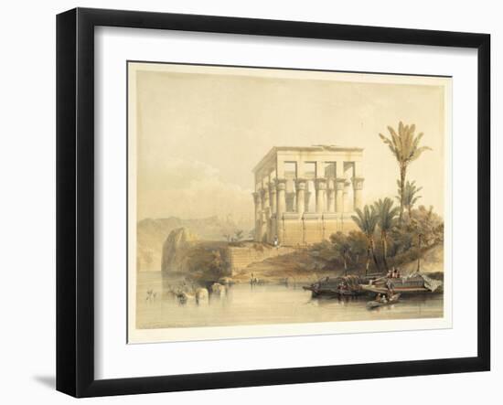 Hypaethral Temple at Philae, Bed of Pharaoh, Plate 65, Vol.II Egypt and Nubia, Engraved Haghe-David Roberts-Framed Giclee Print