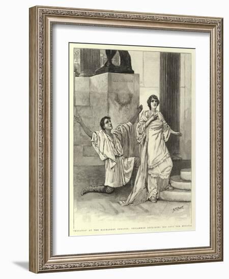 Hypatia at the Haymarket Theatre, Philammon Declaring His Love for Hypatia-Henry Marriott Paget-Framed Giclee Print