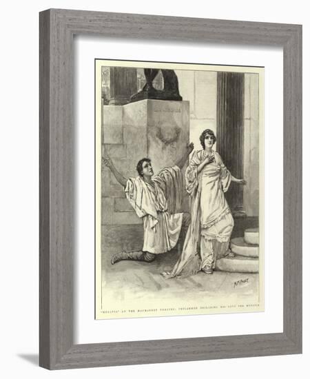 Hypatia at the Haymarket Theatre, Philammon Declaring His Love for Hypatia-Henry Marriott Paget-Framed Giclee Print