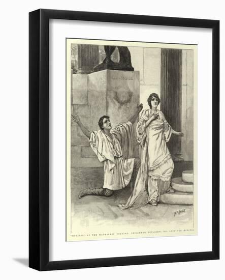 Hypatia at the Haymarket Theatre, Philammon Declaring His Love for Hypatia-Henry Marriott Paget-Framed Giclee Print