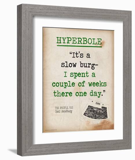 Hyperbole`s - Featuring Quote from Carl Sandberg`s The People, Yes - Literary Terms 2-Chris Rice-Framed Art Print