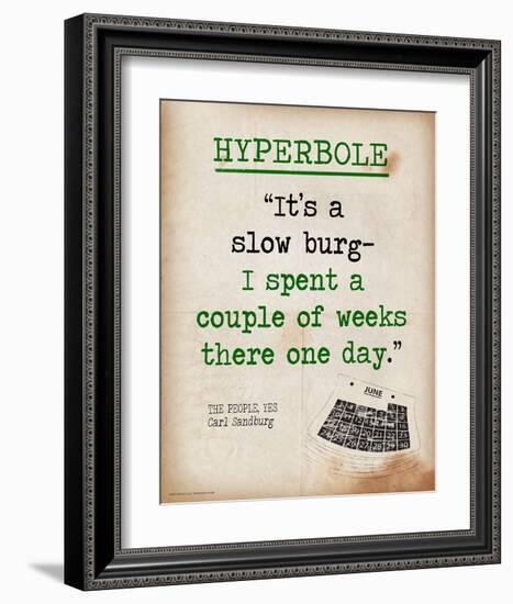 Hyperbole`s - Featuring Quote from Carl Sandberg`s The People, Yes - Literary Terms 2-Chris Rice-Framed Art Print