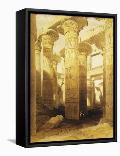 Hypostyle Hall, or Hall of Columns, 13th Century BC, Temple of Amon, Karnak, Egypt-David Roberts-Framed Premier Image Canvas