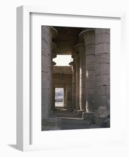 Hypostyle hall, the Ramesseum, Luxor (Thebes), Egypt-Werner Forman-Framed Photographic Print