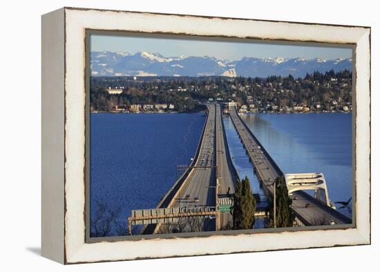 I-90 Bridge, Seattle, Mercer Island, Bellevue, Washington State-William Perry-Framed Premier Image Canvas