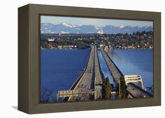 I-90 Bridge, Seattle, Mercer Island, Bellevue, Washington State-William Perry-Framed Premier Image Canvas