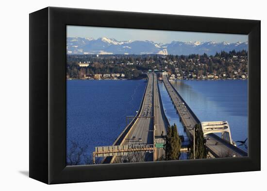 I-90 Bridge, Seattle, Mercer Island, Bellevue, Washington State-William Perry-Framed Premier Image Canvas