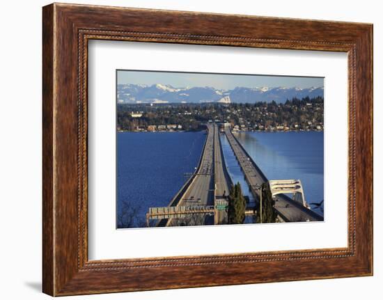 I-90 Bridge, Seattle, Mercer Island, Bellevue, Washington State-William Perry-Framed Photographic Print