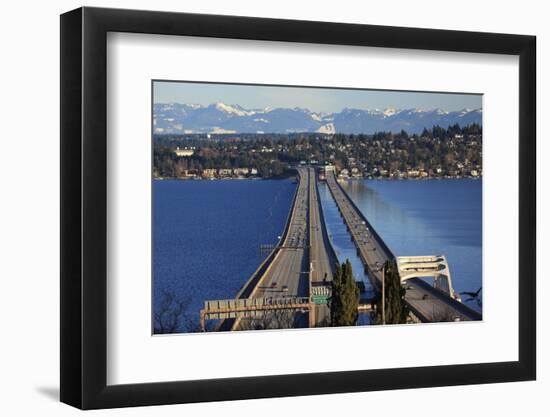 I-90 Bridge, Seattle, Mercer Island, Bellevue, Washington State-William Perry-Framed Photographic Print