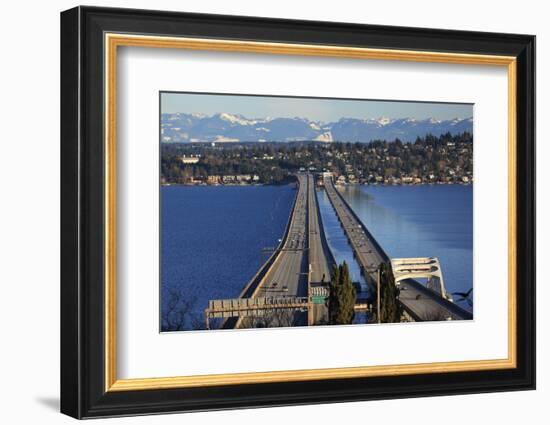 I-90 Bridge, Seattle, Mercer Island, Bellevue, Washington State-William Perry-Framed Photographic Print