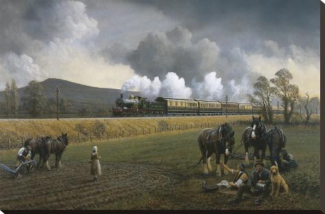 Stretched Canvas Print: Great Western Near South Brent, 1913 by Gerald Broom: 24x36in