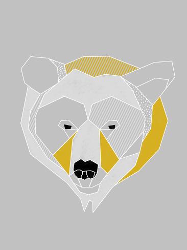 Giclee Print: Origami Bear - Portrait: 24x18in