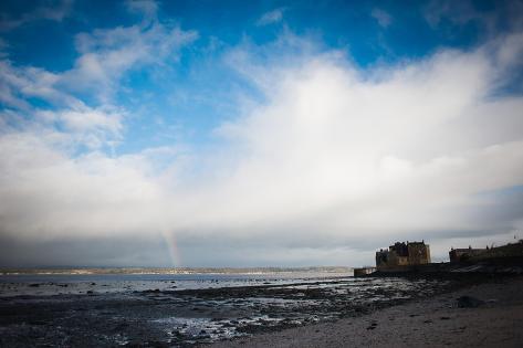 Photographic Print: Blackness Castle with Blue Sky and Small Rainbow by Bridge Community Project: 24x16in