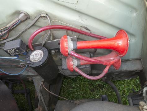 Photographic Print: Maserati Air horn on a 1966 Ford Anglia: 12x9in