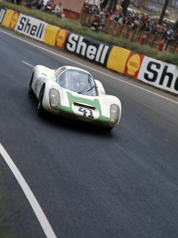 Photographic Print: Porsche 907-6 driven by Siffert-Herrman, 1967 Le Mans: 12x9in