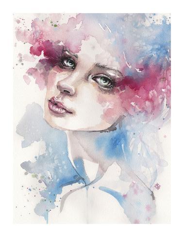 Giclee Print: Becoming (Portrait Of Lady) by Sillier than Sally: 36x28in