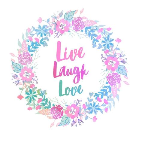 Art Print: Live, Laugh, Love-Pastel by Color Me Happy: 12x12in