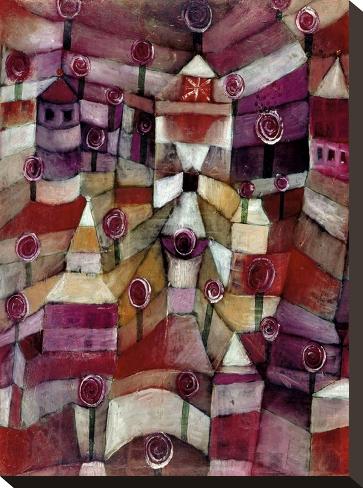 Stretched Canvas Print: Rose Garden by Paul Klee: 16x12in