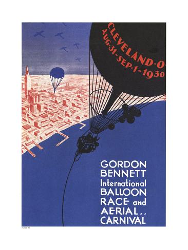 Art Print: Gordon Bennett International Balloon Race In Cleveland: 24x18in