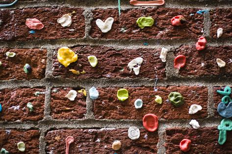 Photographic Print: Gum Wall At Pike Place Market, Public Market Overlooking Elliott Bay Waterfront In Seattle, WA by Justin Bailie: 24x16in