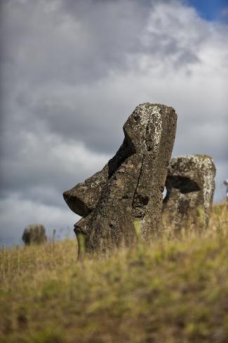 Photographic Print: Moai Statue, Quarry On Easter Island, Chile, Remote Volcanic Island In Polynesia by Karine Aigner: 24x16in