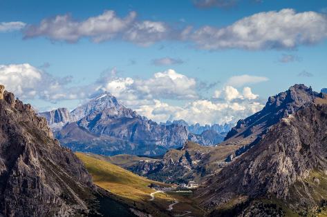 Photographic Print: Cloudy Sky over Grey Mountains of Dolomite Alps in Italy. by TomGM: 24x16in