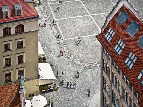 Photographic Print: People Walk on the Market Square in Wroclaw, Poland. Top View. by Velishchuk Yevhen: 24x18in