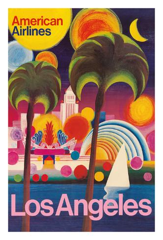 Giclee Print: Los Angeles, California - American Airlines by Pacifica Island Art: 44x30in