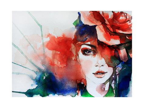 Art Print: Creative Hand Painted Fashion Illustration by Anna Ismagilova: 24x18in