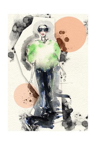 Art Print: Woman. Hand Painted Fashion Illustration by Anna Ismagilova: 24x16in