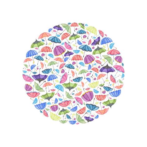 Art Print: Umbrella Circle by Elena O'Neill: 12x12in