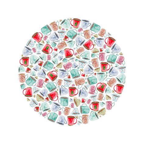 Giclee Print: Mugs Circle by Elena O'Neill: 24x24in