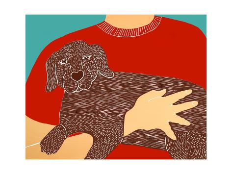 Giclee Print: Dogs Can Heal A Broken Heart Choc by Stephen Huneck: 24x18in