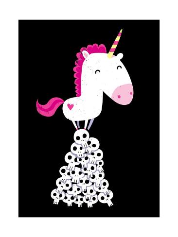 Art Print: Killer Unicorn by Michael Buxton: 16x12in