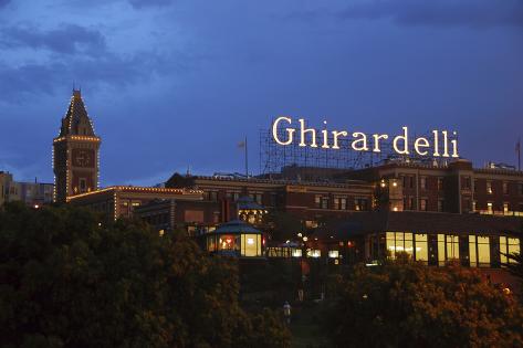 Photographic Print: Ghirardelli Square at Night, San Francisco, California by Anna Miller: 24x16in