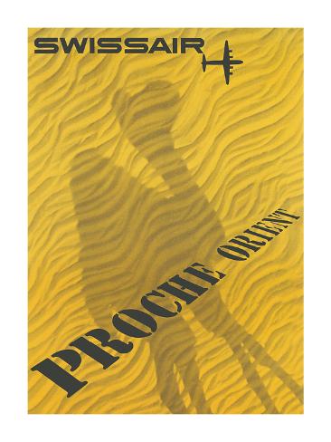 Premium Giclee Print: Middle East (Proche Orient) - Swissair by Fritz Girardin: 24x18in
