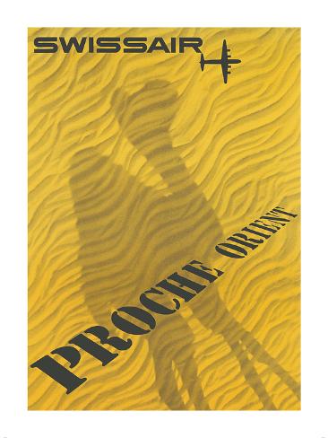 Premium Giclee Print: Middle East (Proche Orient) - Swissair by Fritz Girardin: 16x12in
