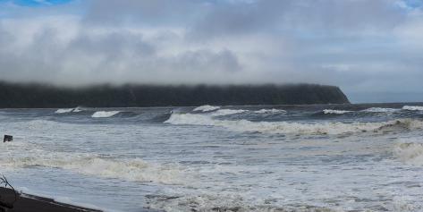 Photographic Print: Waves splashing on the beach, Bruce Bay, Westland District, West Coast, South Island, New Zealand: 24x12in