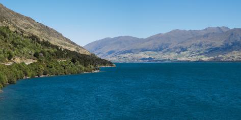 Photographic Print: Scenic view of lake, Lake Wanaka, Queenstown-Lakes District, Otago Region, South Island, New Zea. : 24x12in